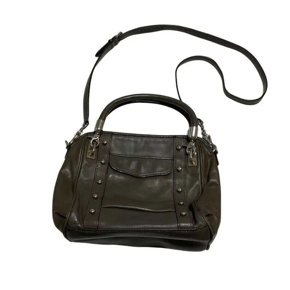 Rebecca Minkoff Leather Shoulder Bag, grey with Silver hardware. Heavy!
